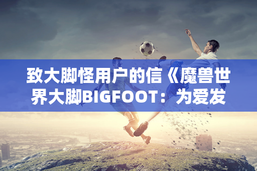 致大脚怪用户的信《魔兽世界大脚BIGFOOT：为爱发电 坚守与创新》